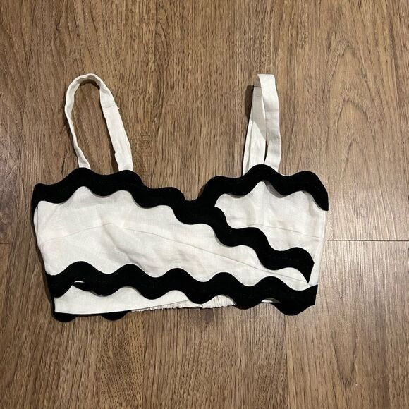 MonRenn Black and white coast crop top - Picture 3 of 6